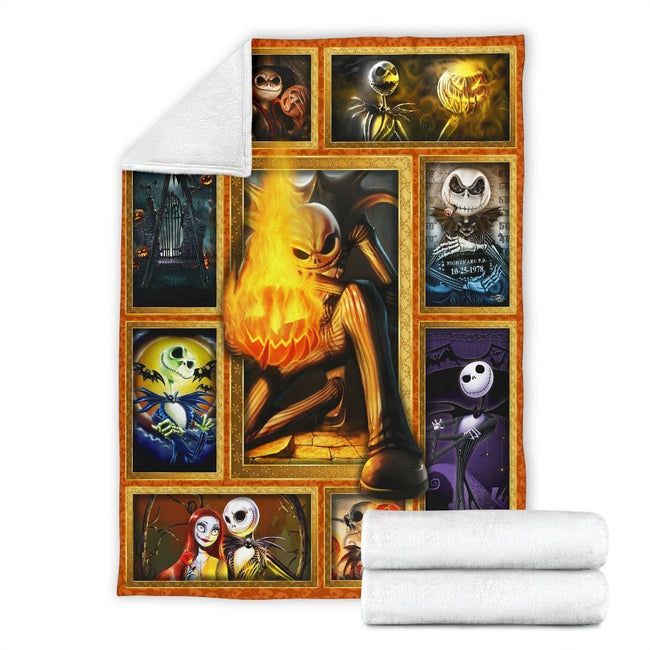 Jack Skellington Hold Fire Fleece Blanket Gift Idea For Fan 4 - PerfectIvy