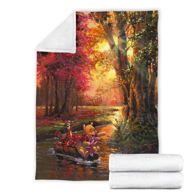 Lake Trip Winnie The Pooh Fleece Blanket Gift Idea 7 - PerfectIvy