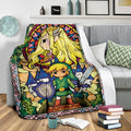 Legend Of Zelda Fleece Blanket Stain Glasses Style Bedding Decor Gift 3 - PerfectIvy