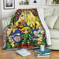 Legend Of Zelda Fleece Blanket Stain Glasses Style Bedding Decor Gift 1 - PerfectIvy