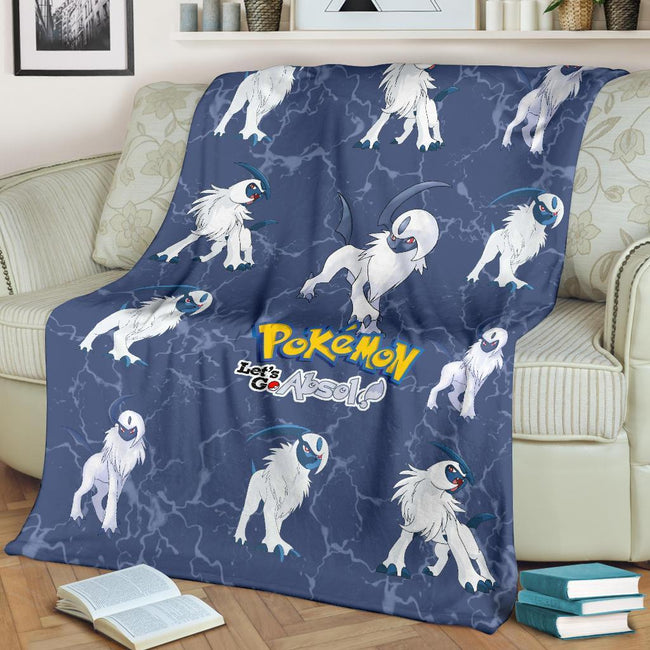 Let's Go Absol Pokemon Fleece Blanket Funny Gift For Fan 3 - PerfectIvy
