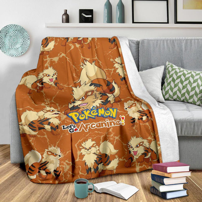 Let's Go Arcanine Pokemon Fleece Blanket For Fan Gift 4 - PerfectIvy