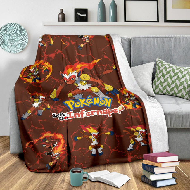 Let's Go Infernape Fleece Blanket Funny Poke Fan Gift Idea 4 - PerfectIvy
