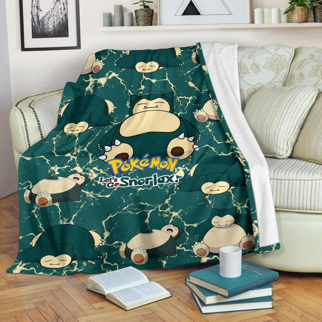 Let's Go Snorlax Fleece Blanket Funny Gift Idea Poke Lazy Fan 2 - PerfectIvy