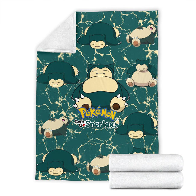Let's Go Snorlax Fleece Blanket Funny Gift Idea Poke Lazy Fan 7 - PerfectIvy