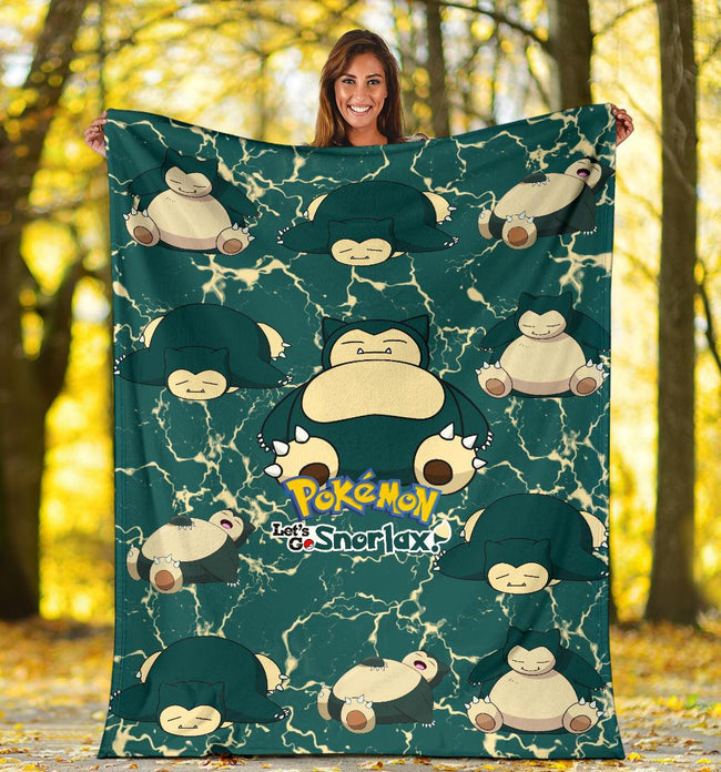Let's Go Snorlax Fleece Blanket Funny Gift Idea Poke Lazy Fan 1 - PerfectIvy