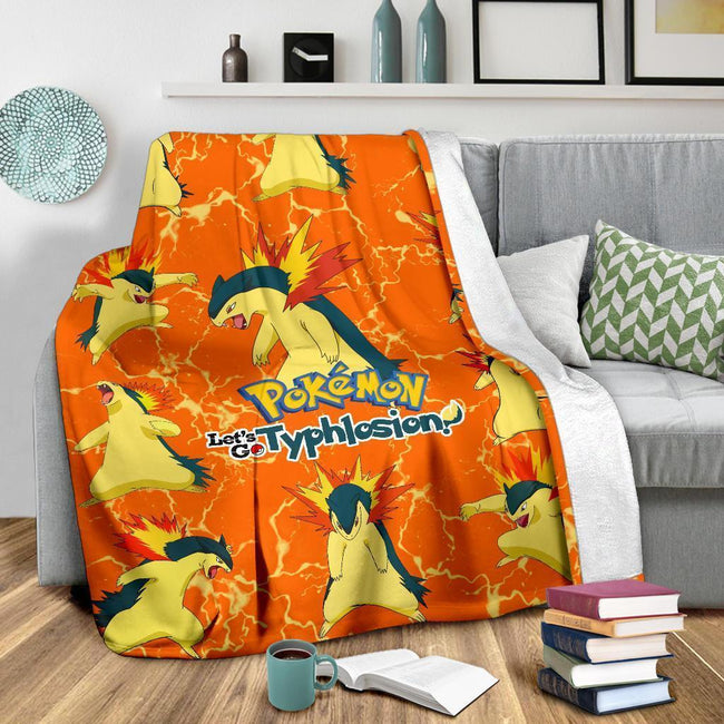 Let's Go Typhlosion Pokemon Fleece Blanket Funny Gift Idea 4 - PerfectIvy