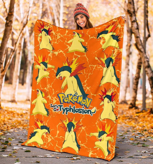 Let's Go Typhlosion Pokemon Fleece Blanket Funny Gift Idea 5 - PerfectIvy