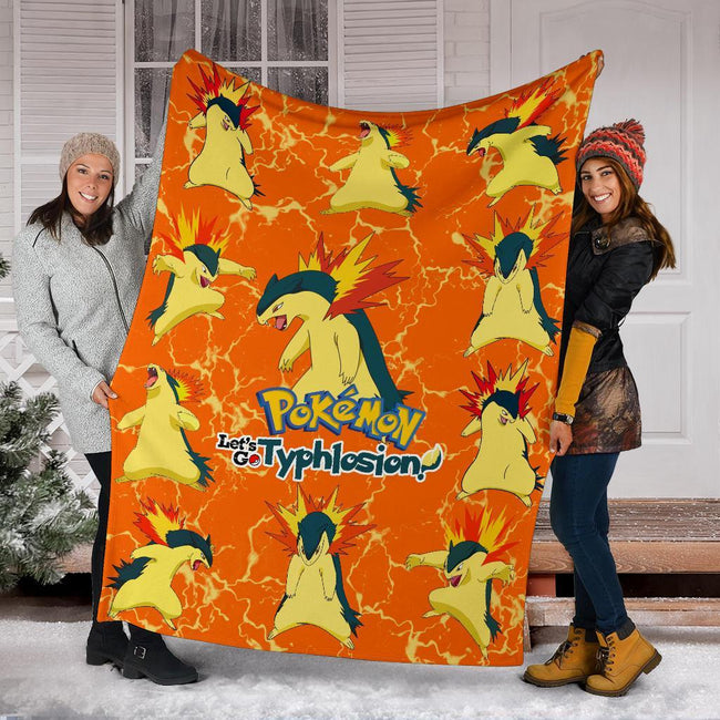 Let's Go Typhlosion Pokemon Fleece Blanket Funny Gift Idea 6 - PerfectIvy