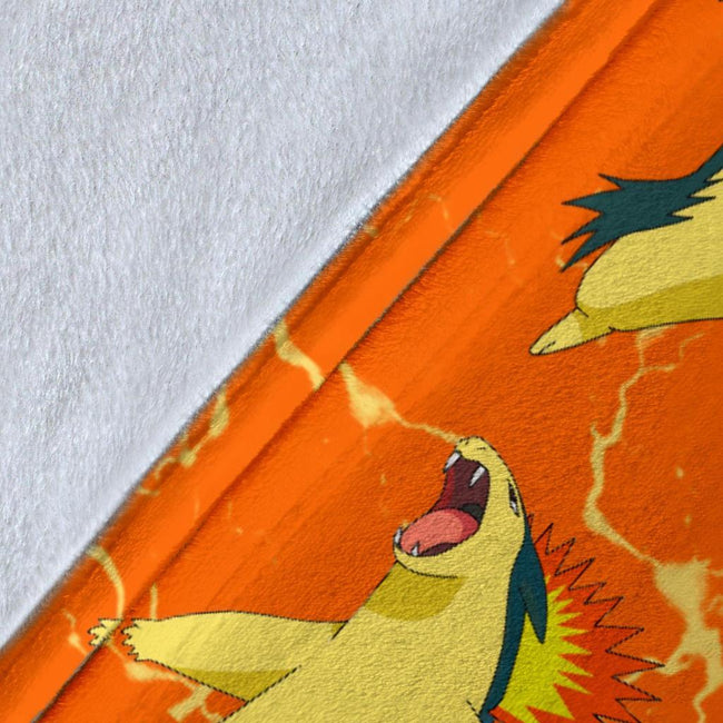 Let's Go Typhlosion Pokemon Fleece Blanket Funny Gift Idea 8 - PerfectIvy