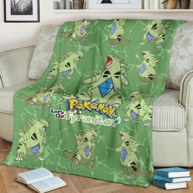 Let's Go Tyranitar Pokemon Fleece Blanket Funny Gift Idea 3 - PerfectIvy