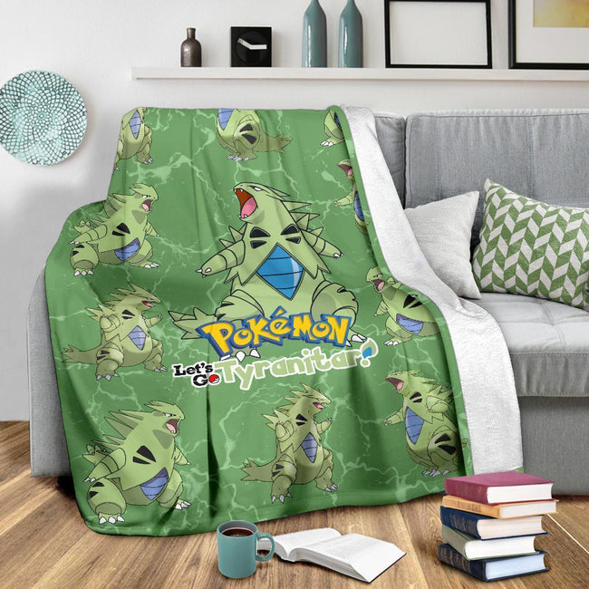 Let's Go Tyranitar Pokemon Fleece Blanket Funny Gift Idea 4 - PerfectIvy