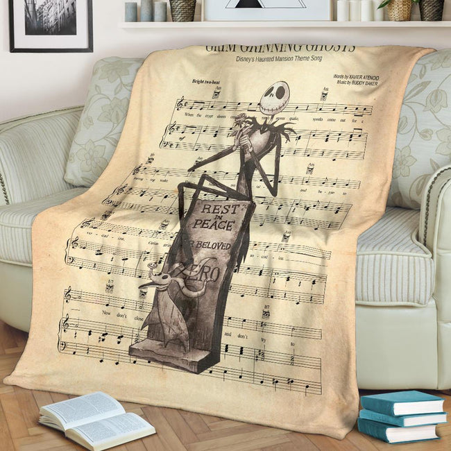 Lyric Grim Grinning Ghost Jack Skellington Fleece Blanket 2 - PerfectIvy
