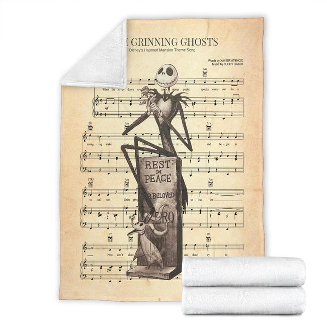 Lyric Grim Grinning Ghost Jack Skellington Fleece Blanket 4 - PerfectIvy