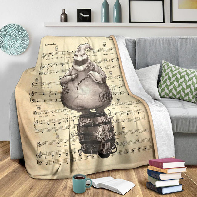 Lyric Grim Grinning Ghost Oogie Boogie Fleece Blanket 3 - PerfectIvy