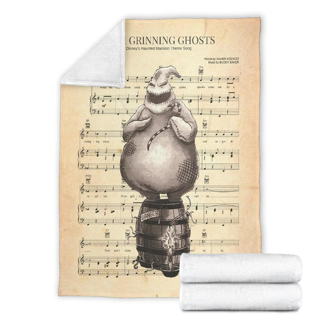 Lyric Grim Grinning Ghost Oogie Boogie Fleece Blanket 4 - PerfectIvy