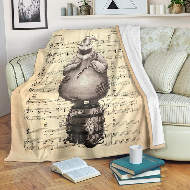 Lyric Grim Grinning Ghost Oogie Boogie Fleece Blanket 1 - PerfectIvy