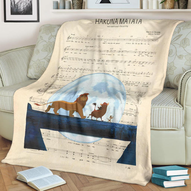Lyric Hakuna Matata Lion King Fleece Blanket For Bedding Decor 2 - PerfectIvy