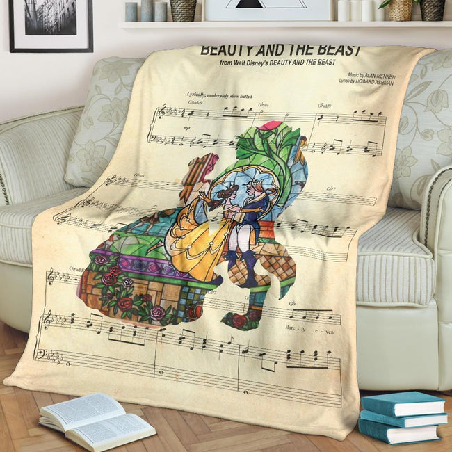 Lyric Song Beauty & The Beast Fleece Blanket For Bedding Decor 2 - PerfectIvy