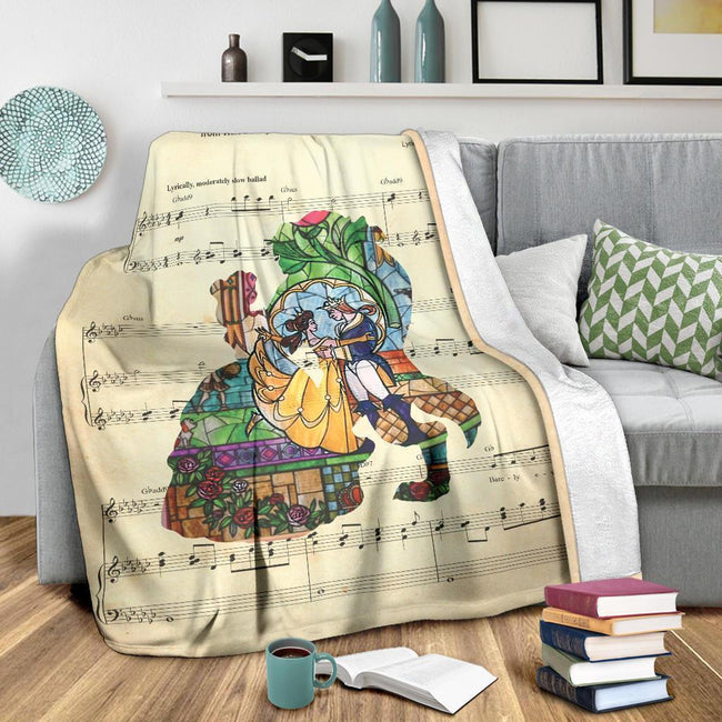 Lyric Song Beauty & The Beast Fleece Blanket For Bedding Decor 3 - PerfectIvy