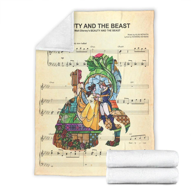 Lyric Song Beauty & The Beast Fleece Blanket For Bedding Decor 4 - PerfectIvy