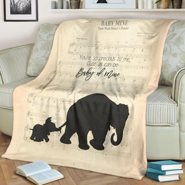 Lyric Song Mom Love Dumbo Fleece Blanket For Bedding Decor 2 - PerfectIvy