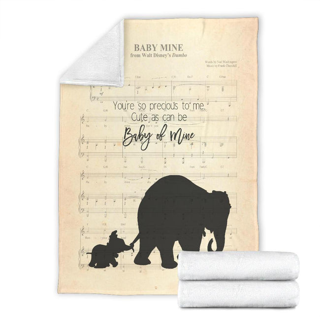 Lyric Song Mom Love Dumbo Fleece Blanket For Bedding Decor 4 - PerfectIvy