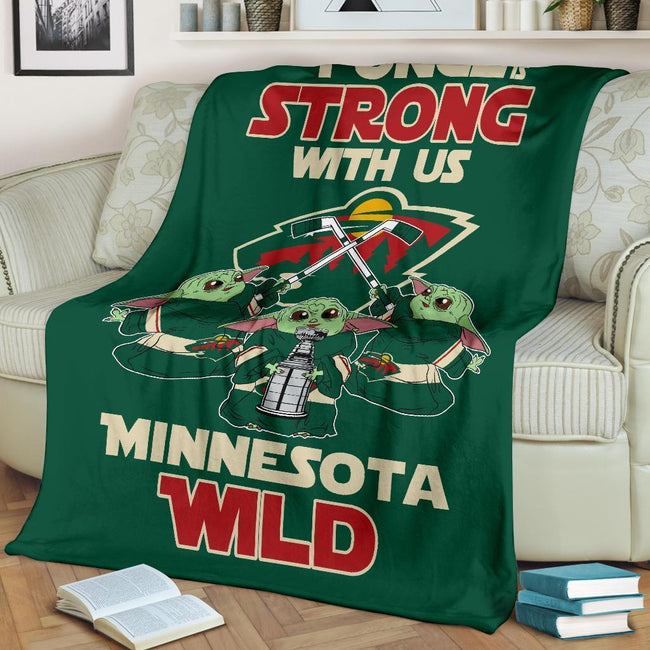 Minnesota Wild Baby Yoda Fleece Blanket The Force Is Strong 3 - PerfectIvy