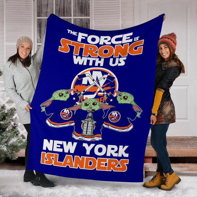 New York Islanders Baby Yoda Fleece Blanket The Force Strong 6 - PerfectIvy