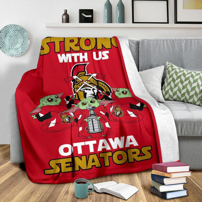Ottawa Senators Baby Yoda Fleece Blanket The Force Strong 4 - PerfectIvy