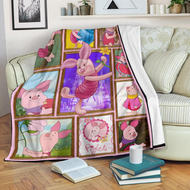 Piglet Fleece Blanket Winnie The Pooh Friends Fan Gift Idea 2 - PerfectIvy