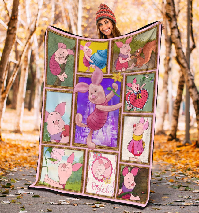 Piglet Fleece Blanket Winnie The Pooh Friends Fan Gift Idea 5 - PerfectIvy