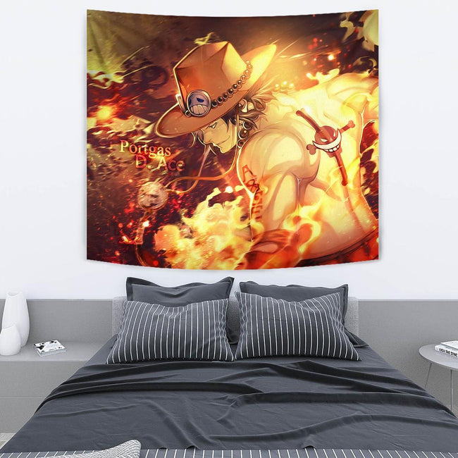 Portgas D Ace Tapestry Anime One Piece Fan Gift Idea 3 - PerfectIvy