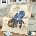 Silhouette Lyric Beauty & The Beast Fleece Blanket Bedding Decor 2 - PerfectIvy