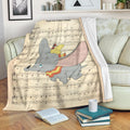 Song Lyric Flying Dumbo Fleece Blanket For Bedding Decor 1 - PerfectIvy