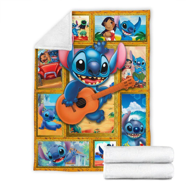 Stitch Play Guitar Fleece Blanket Gift Idea 4 - PerfectIvy