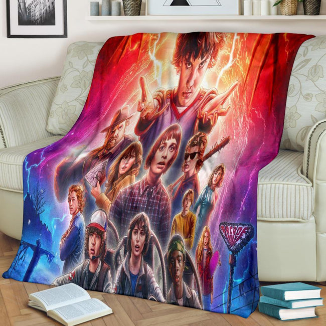 Stranger Things Fleece Blanket Bedding Decor Gift Idea 2 - PerfectIvy