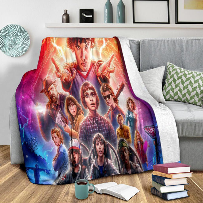 Stranger Things Fleece Blanket Bedding Decor Gift Idea 3 - PerfectIvy