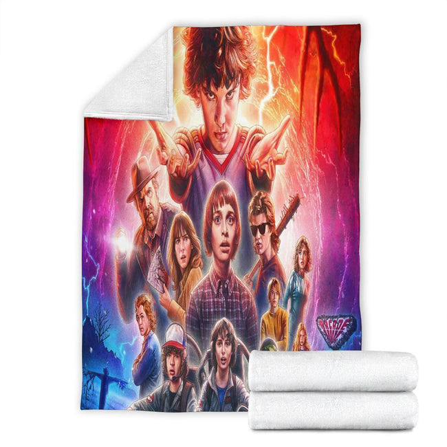 Stranger Things Fleece Blanket Bedding Decor Gift Idea 4 - PerfectIvy