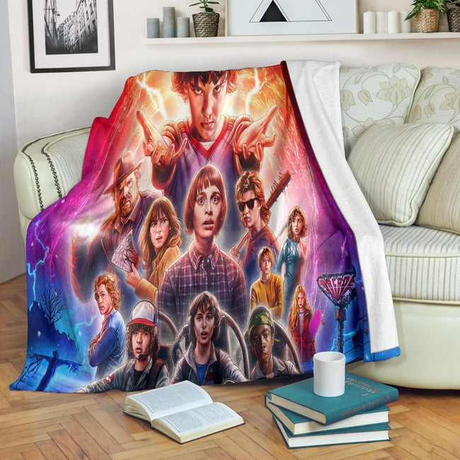 Stranger Things Fleece Blanket Bedding Decor Gift Idea 1 - PerfectIvy