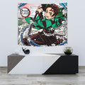 Tanjiro Water Skill Tapestry Kimetsu No Yaiba Anime Fan Gift 2 - PerfectIvy
