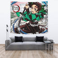 Tanjiro Water Skill Tapestry Kimetsu No Yaiba Anime Fan Gift 4 - PerfectIvy