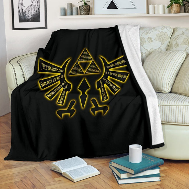 The Eagle and Trifoce Symbol Fleece Blanket Legend Of Zelda 1 - PerfectIvy