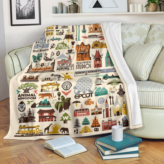 The Four Parks Icons Fleece Blanket Bedding Decor Idea 2 - PerfectIvy