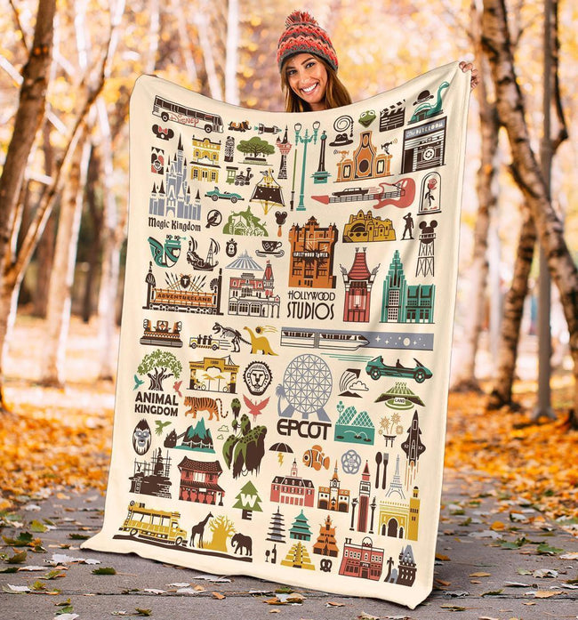 The Four Parks Icons Fleece Blanket Bedding Decor Idea 5 - PerfectIvy