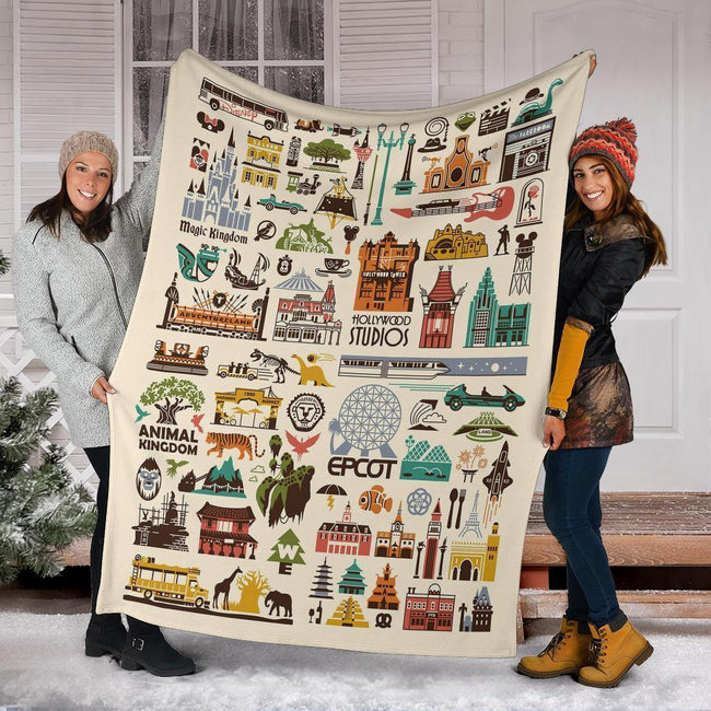 The Four Parks Icons Fleece Blanket Bedding Decor Idea 6 - PerfectIvy