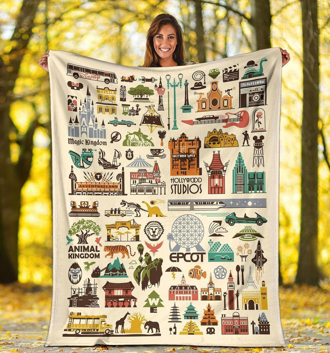 The Four Parks Icons Fleece Blanket Bedding Decor Idea 1 - PerfectIvy