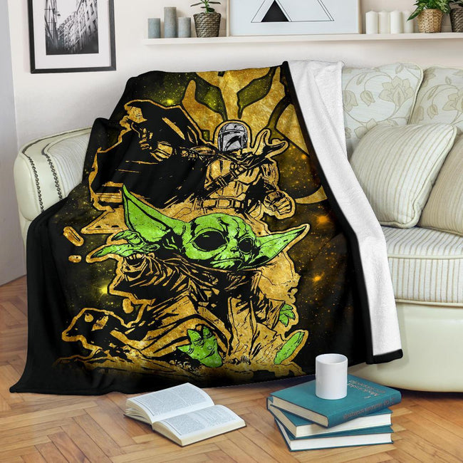 The Mandalorian Baby Yoda Fleece Blanket Star Wars Fan 2 - PerfectIvy