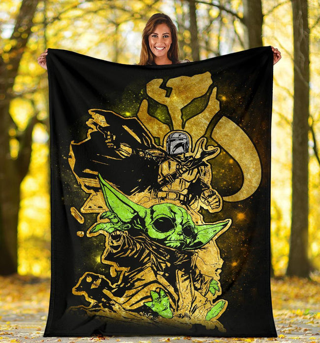 The Mandalorian Baby Yoda Fleece Blanket Star Wars Fan 1 - PerfectIvy