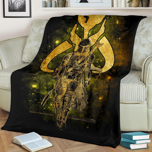 The Mandalorian Fleece Blanket Bounty Hunter Golden 3 - PerfectIvy